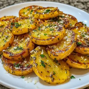 Knoblauch Kräuter gerösteter Sommersquash