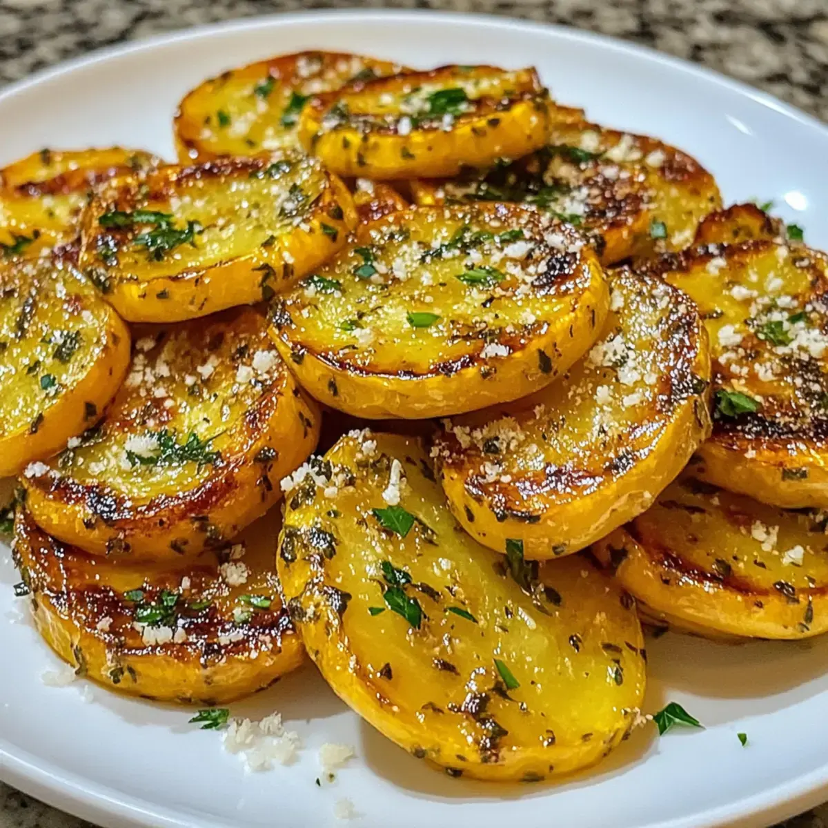 Knoblauch Kräuter gerösteter Sommersquash - Einfaches Rezept 2 Knoblauch Kräuter gerösteter Sommersquash