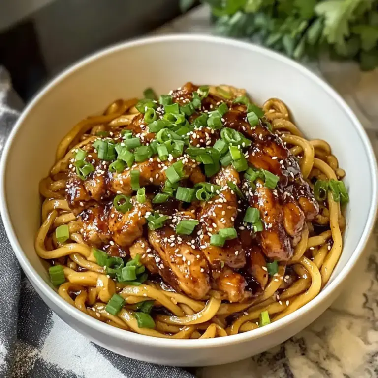 Knoblauchnudeln mit Teriyaki-Hühnchen
