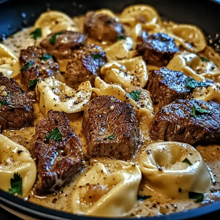Knoblauchsteak-Tortellini