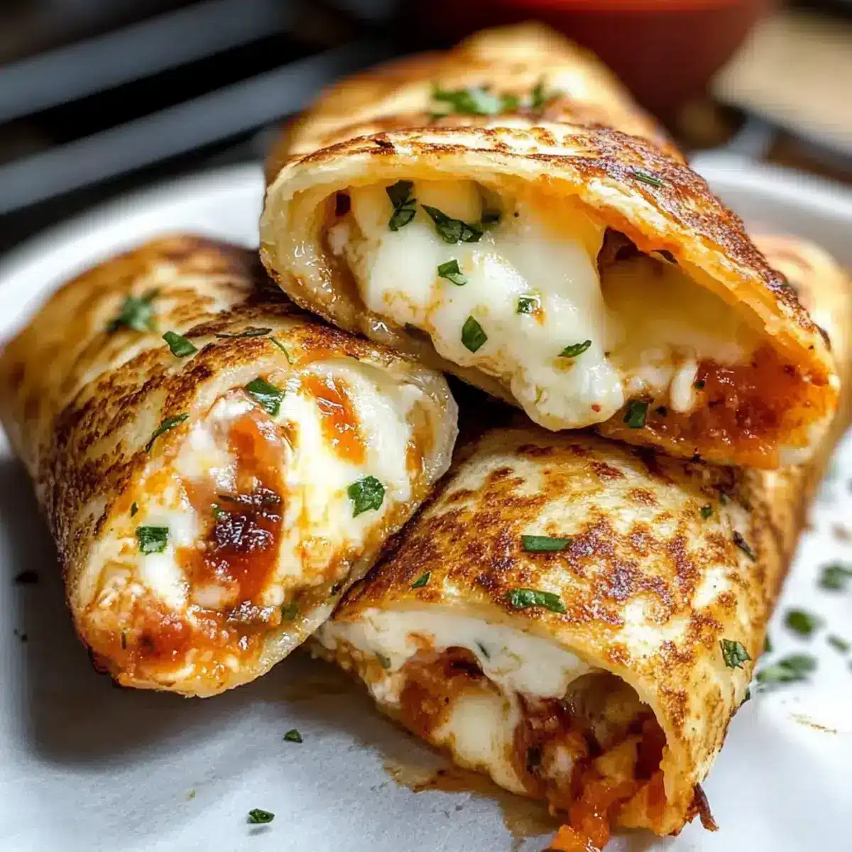 Knusprige Mozzarella Tortilla Wraps
