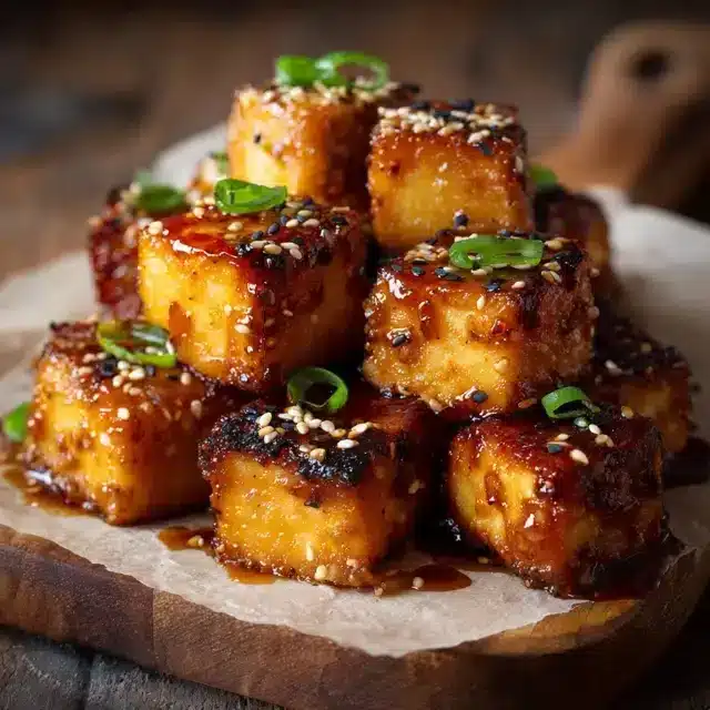 Knuspriger Honig-Knoblauch-Tofu
