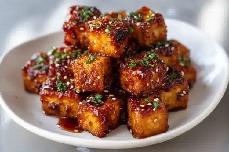 Knuspriger Honig-Knoblauch-Tofu