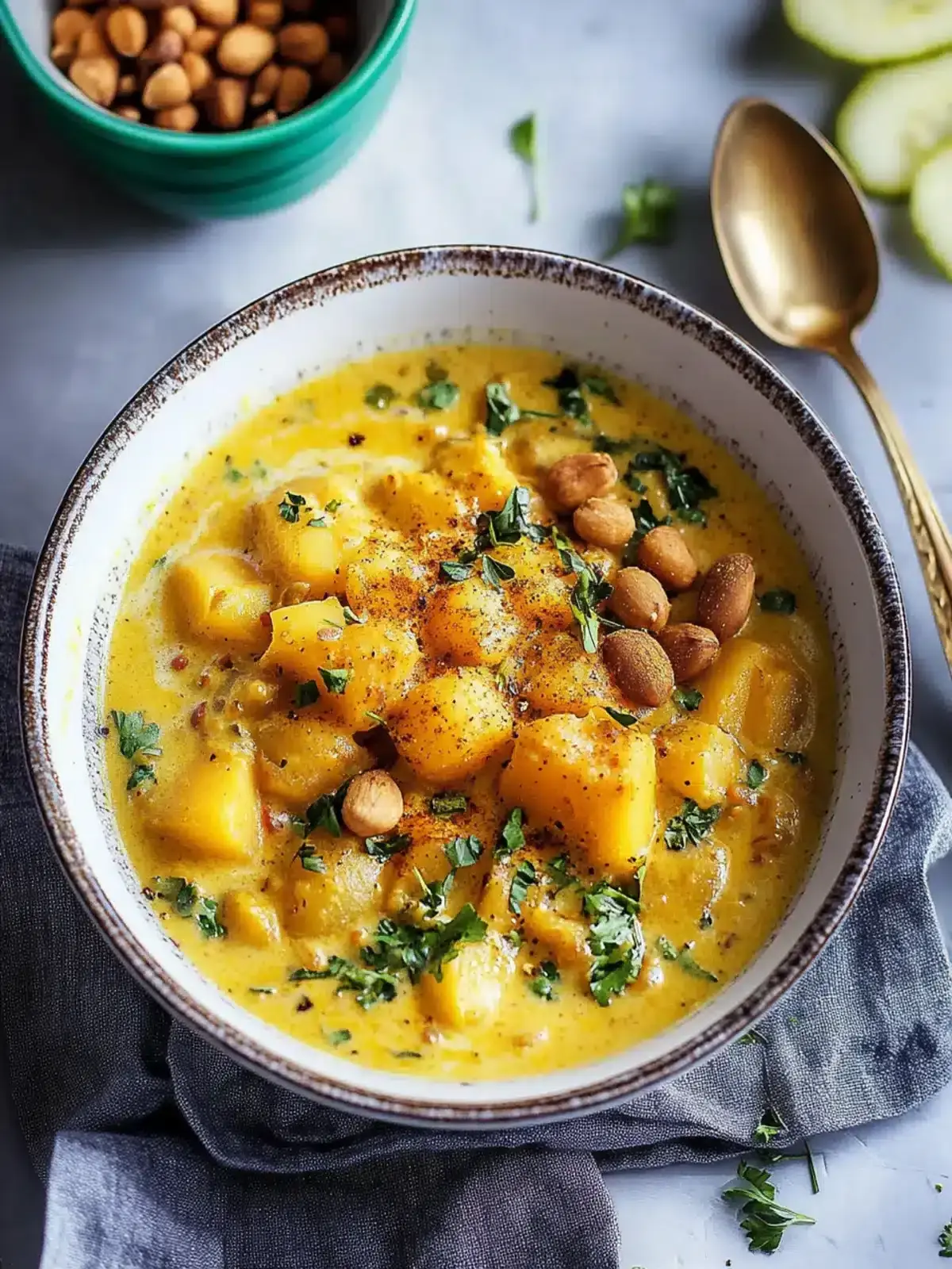 Kohlrabi Curry mit gerösteten Kichererbsen