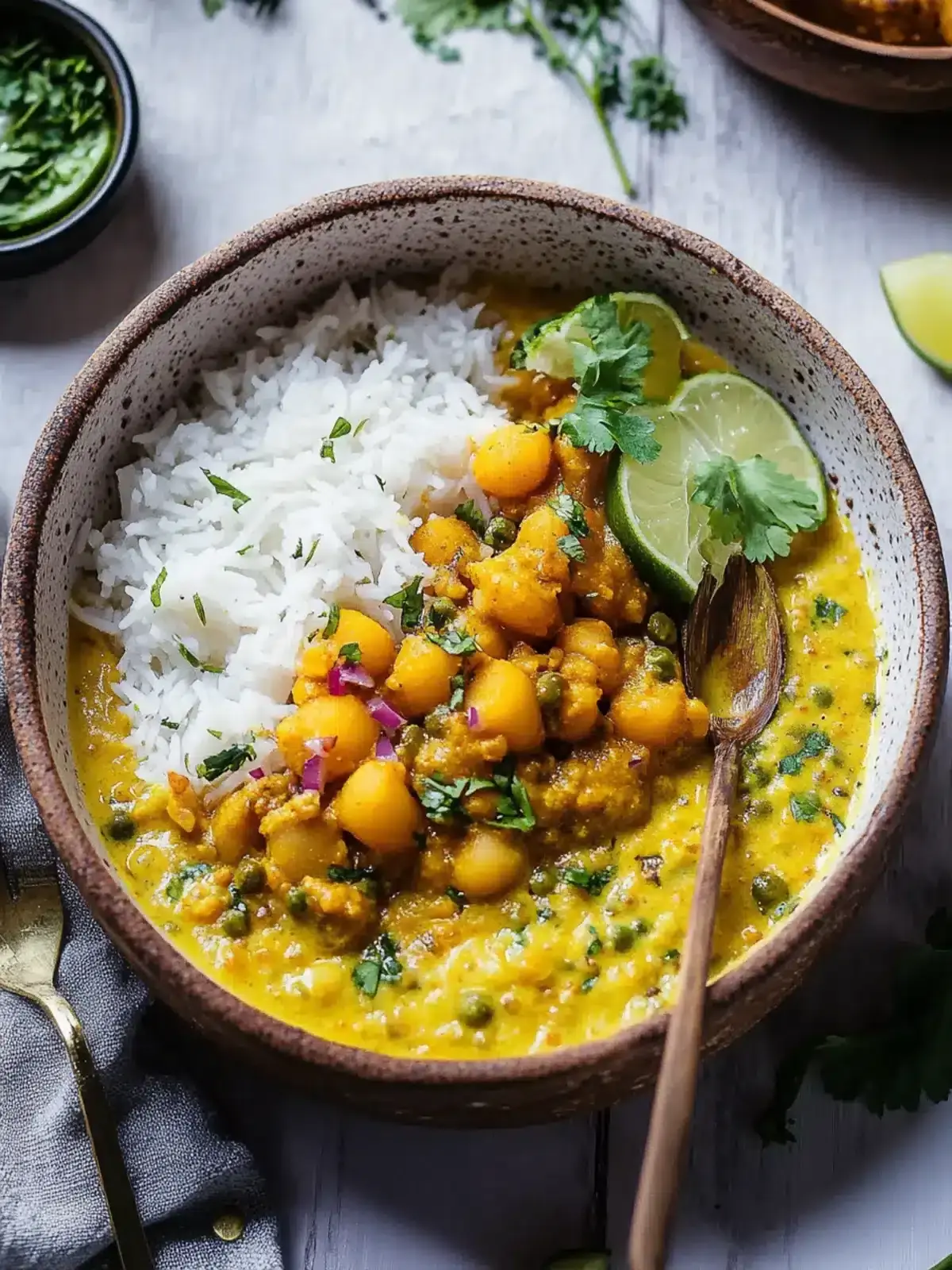 Kohlrabi Curry mit gerösteten Kichererbsen
