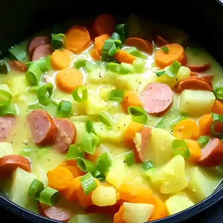 Kohlrabi Eintopf mit Cabanossi