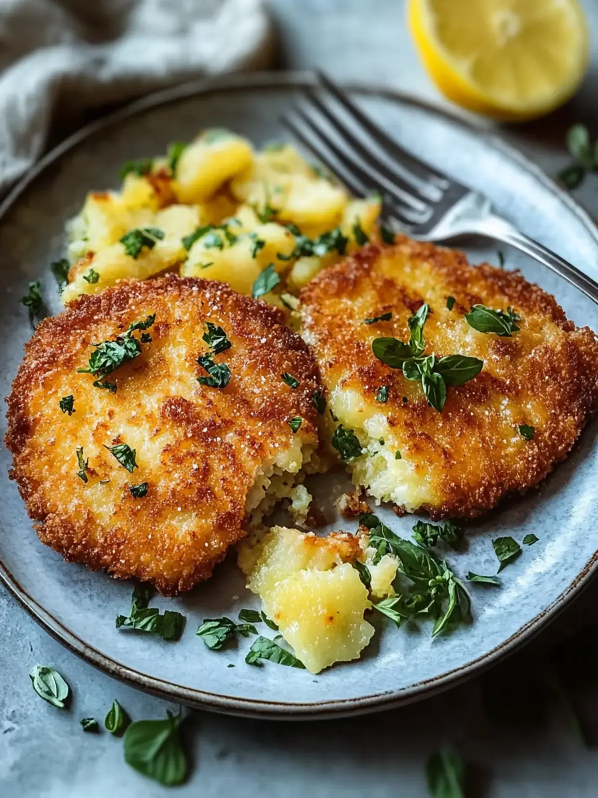 Kohlrabi Schnitzel mit Parmesan