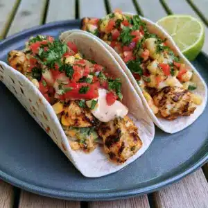 Frische Kokos-Limetten-Hähnchen-Tacos