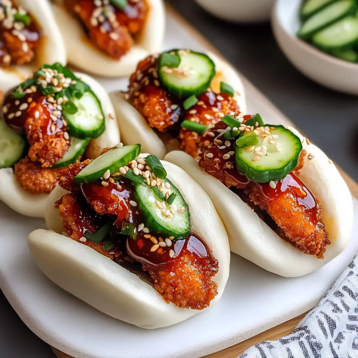 Koreanisches gebratenes Hähnchen Bao-Brötchen