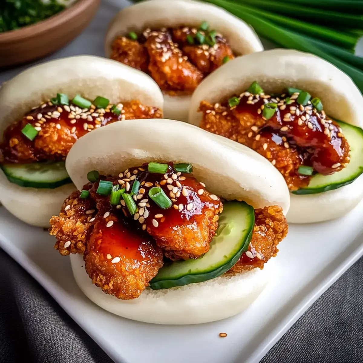 Koreanisches gebratenes Hähnchen Bao-Brötchen