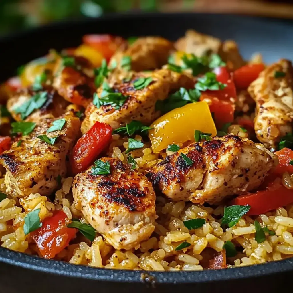 Kreolische Hähnchen Reis Pfanne