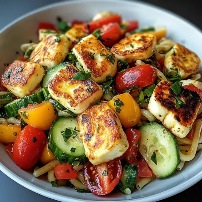 Kritharaki Salat mit Halloumi
