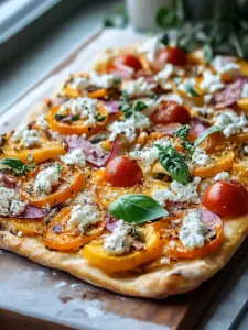 Kürbis Flammkuchen mit Feta