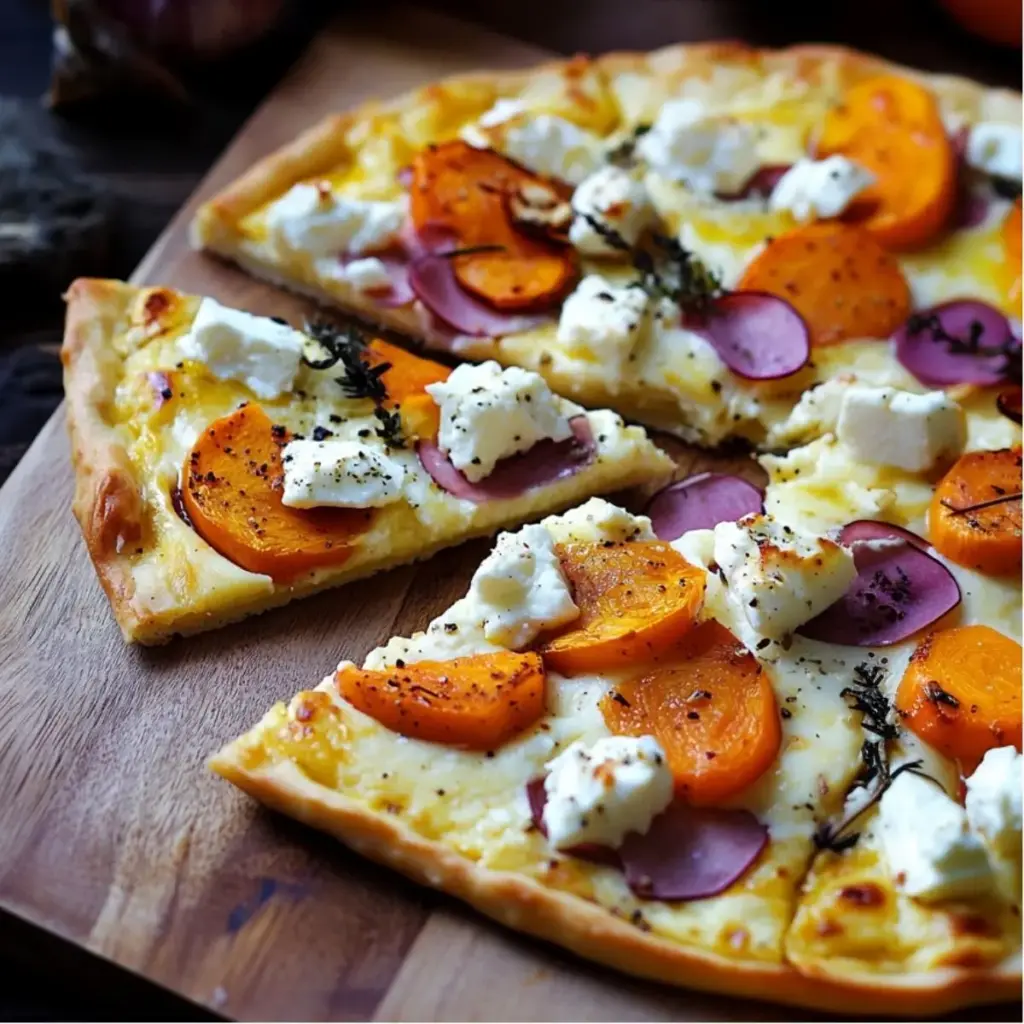 Kürbis-Flammkuchen mit Feta
