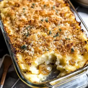 Käse Karamelisierte Zwiebel Kartoffelauflauf