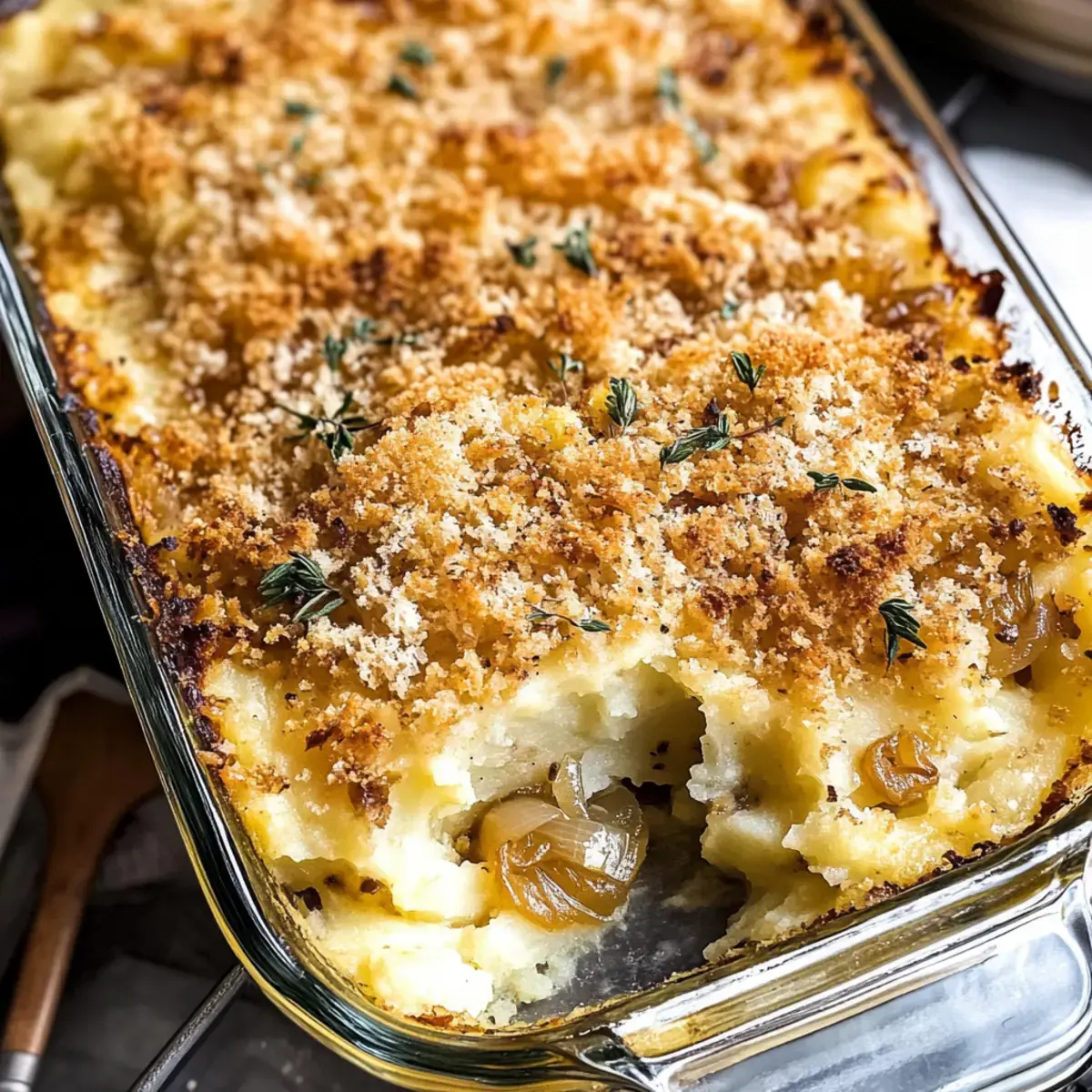 Käse Karamelisierte Zwiebel Kartoffelauflauf