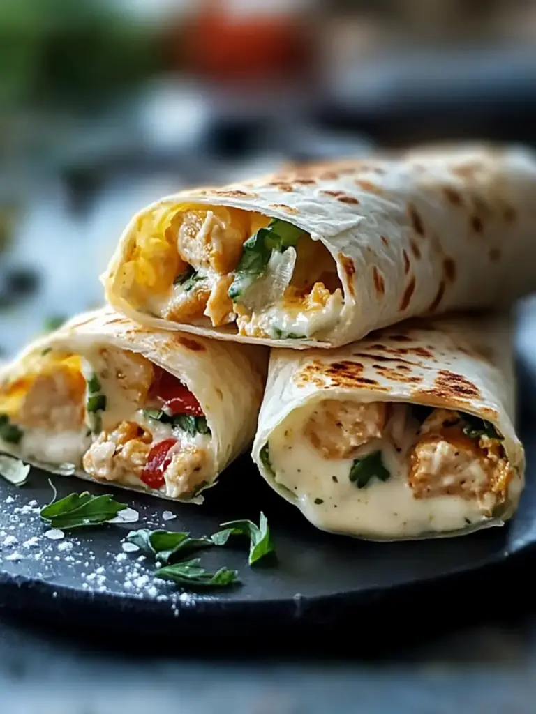 Käse Knoblauch Hähnchen Wickel