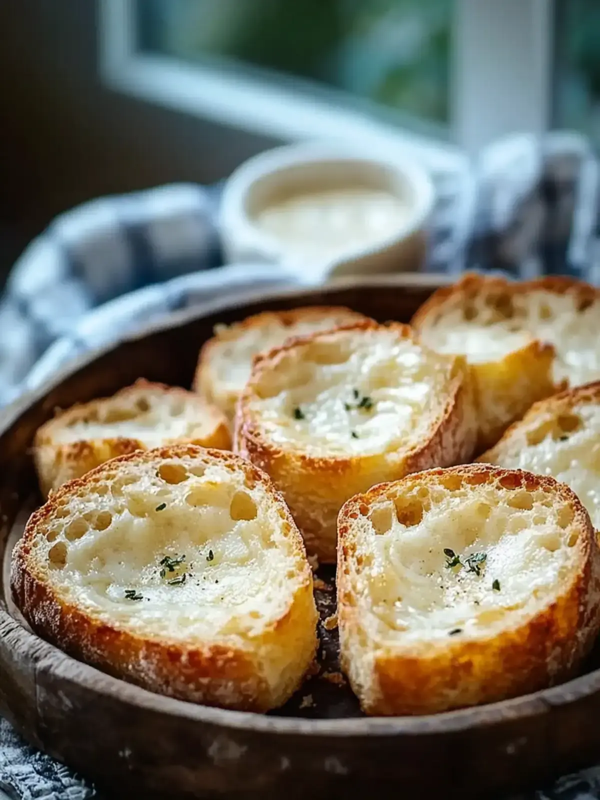 Käsige Knoblauchbrot Häppchen