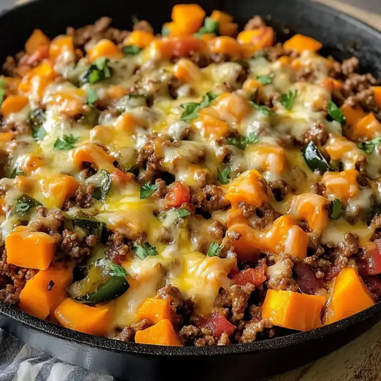 Käsige Tex-Mex Rinderhackfleisch Süßkartoffel Pfanne