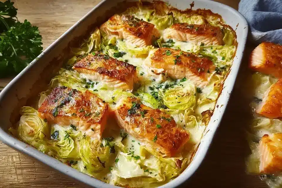 Lachs-Spitzkohl-Auflauf