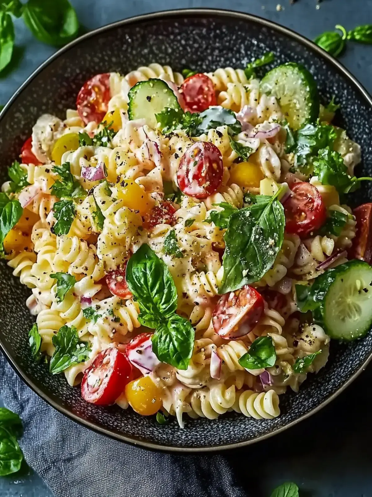 Leichter Nudelsalat mit Joghurt-Dressing