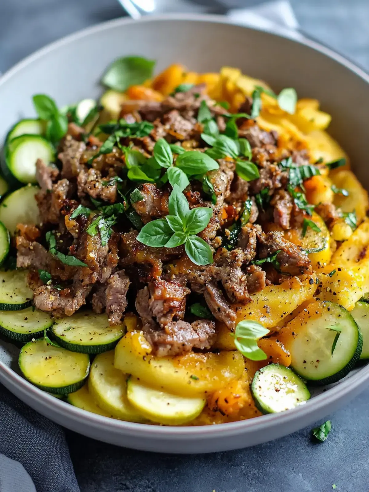 Low Carb Süßkartoffel Hackfleisch Schüssel