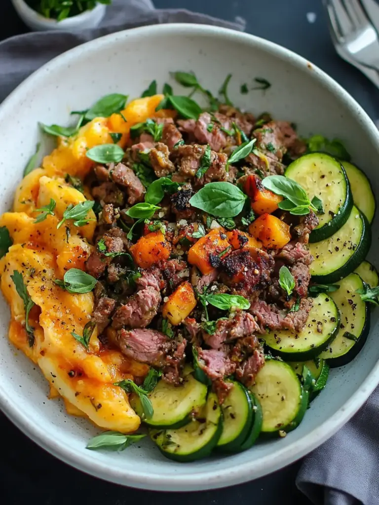 Low Carb Süßkartoffel Hackfleisch Schüssel