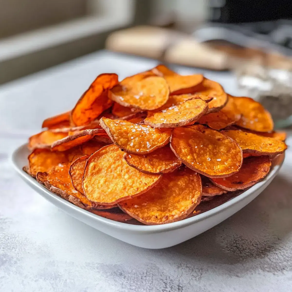 Luftfritteuse Süßkartoffelchips