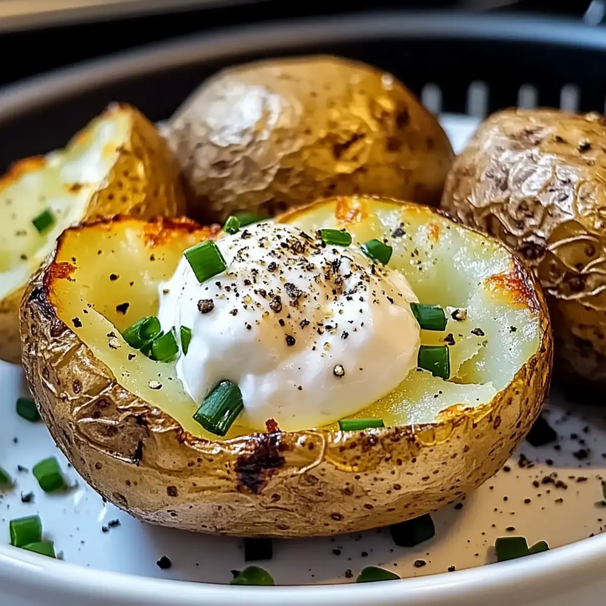 Luftfritteusen gebackene Kartoffeln