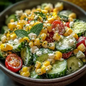 Mais cremiger Gurkensalat