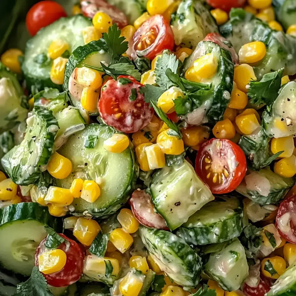 Mais cremiger Gurkensalat