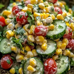 Mais cremiger Gurkensalat