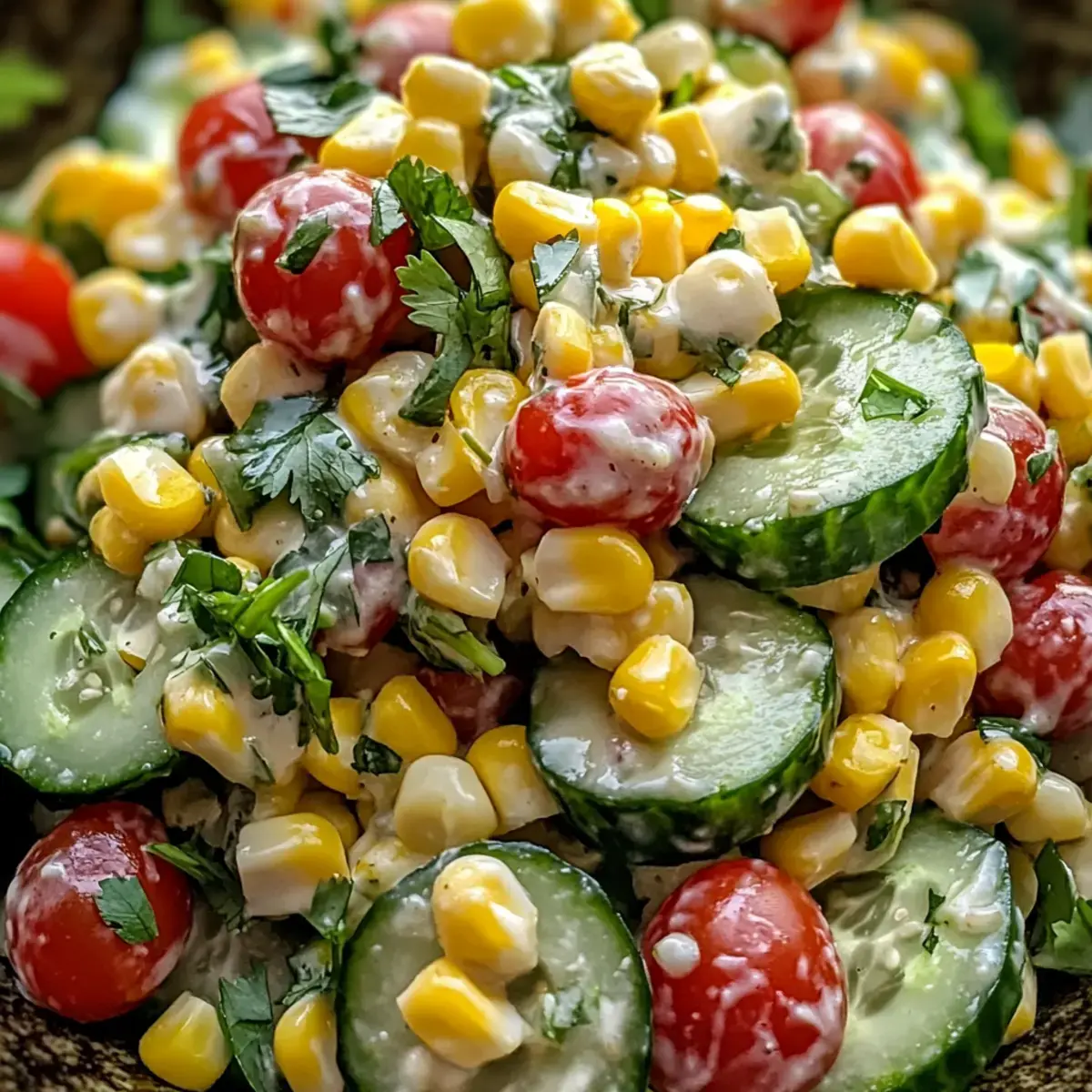 Mais cremiger Gurkensalat – Ein einfaches, köstliches Sommerrezept 2 Mais cremiger Gurkensalat