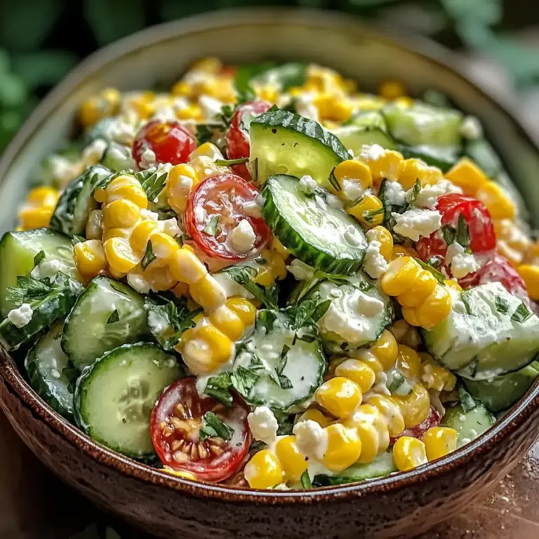 Mais cremiger Gurkensalat