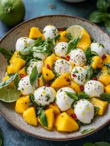 Erfrischender Mango-Mozzarella-Salat mit Limette & Chili