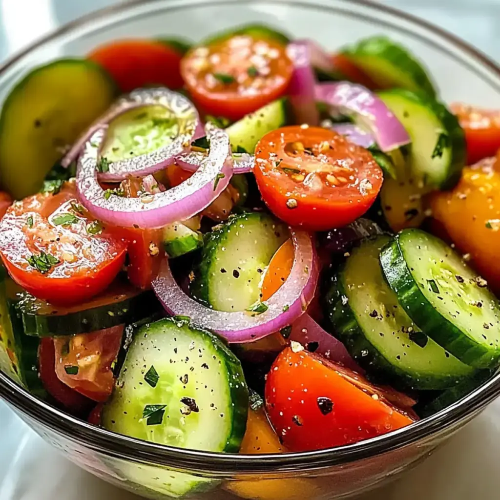 Marinierter Gurken Zwiebel Tomatensalat