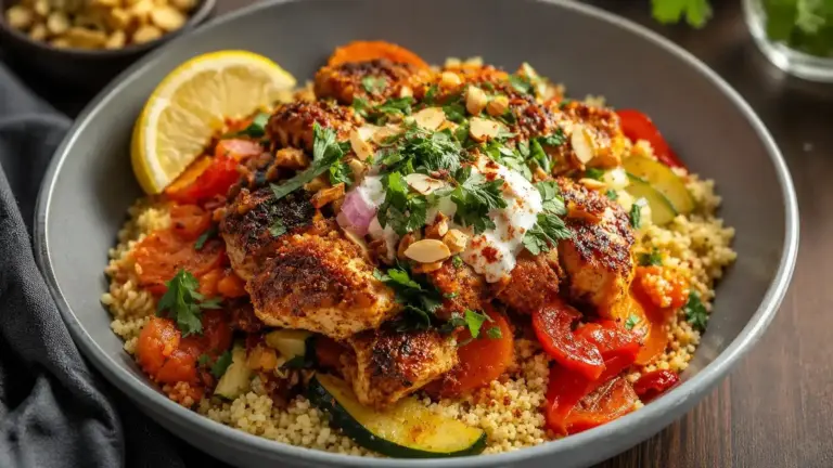Marokkanische Hühner-Couscous-Schüssel
