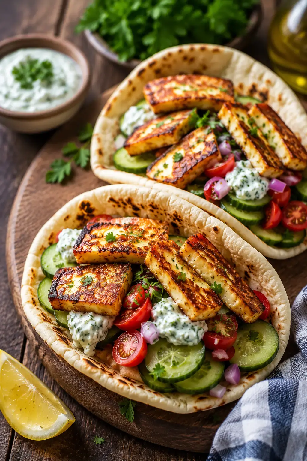 Mediterrane Halloumi-Pitas: Ein köstliches Rezept in 30 Minuten 2 Mediterrane Halloumi-Pitas