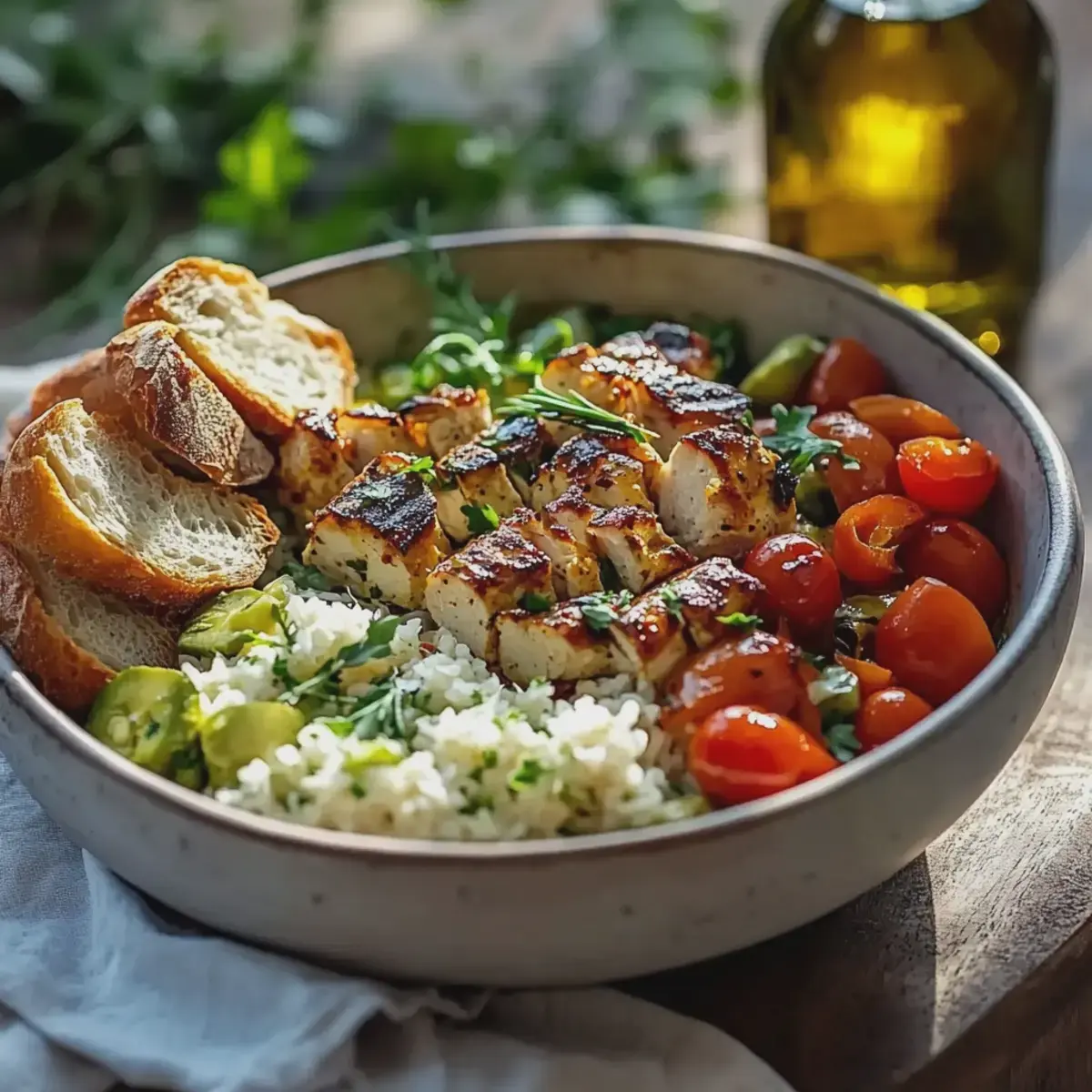Mediterrane Hähnchen Bowl