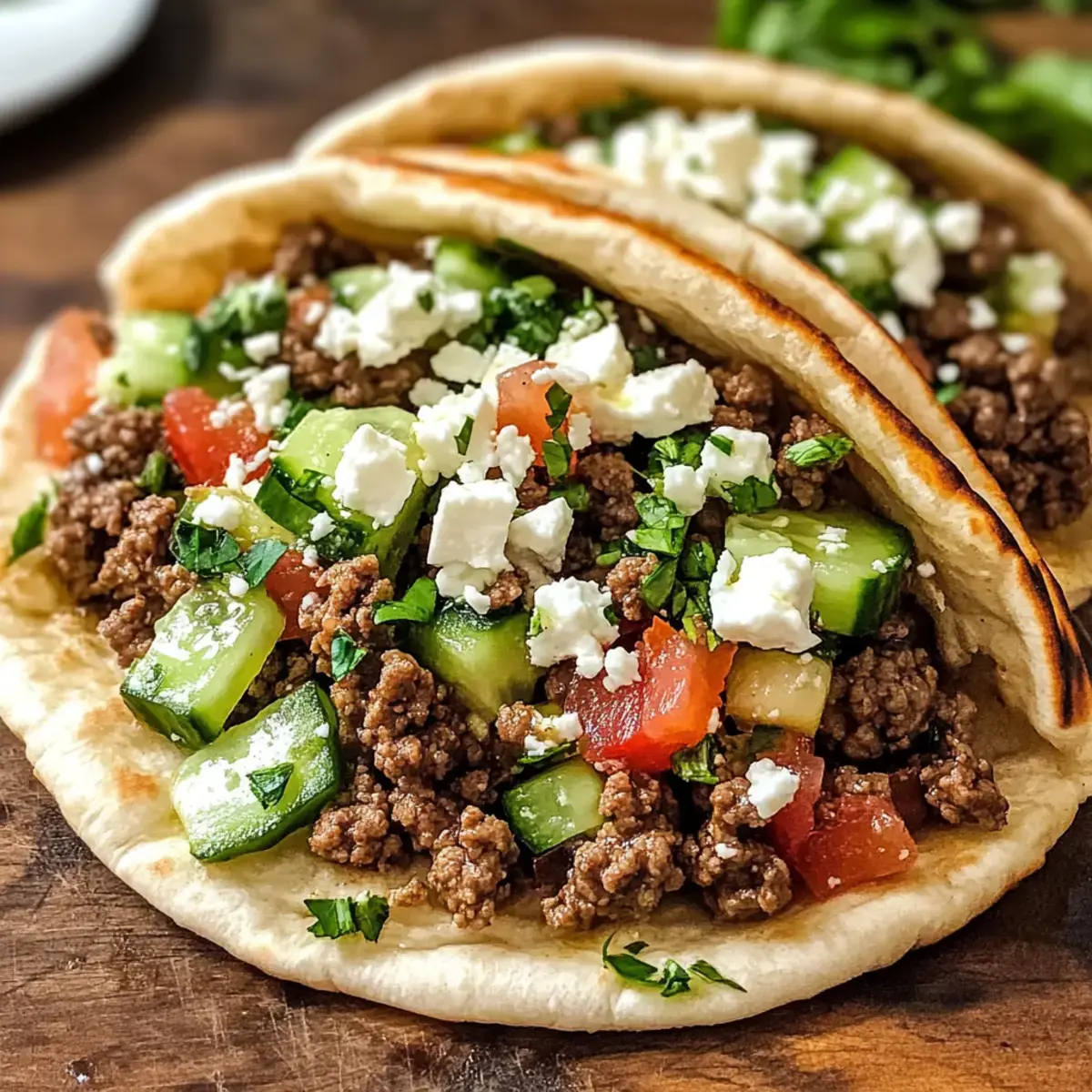 Mediterrane Rinderhackfleisch-Pita-Taschen