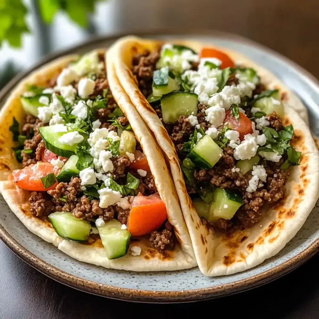 Mediterrane Rinderhackfleisch-Pita-Taschen