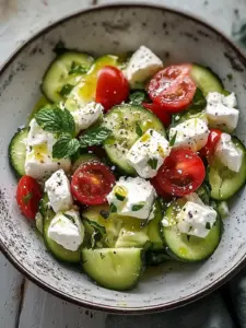 Frischer Mediterraner Gurken-Joghurt-Feta-Salat