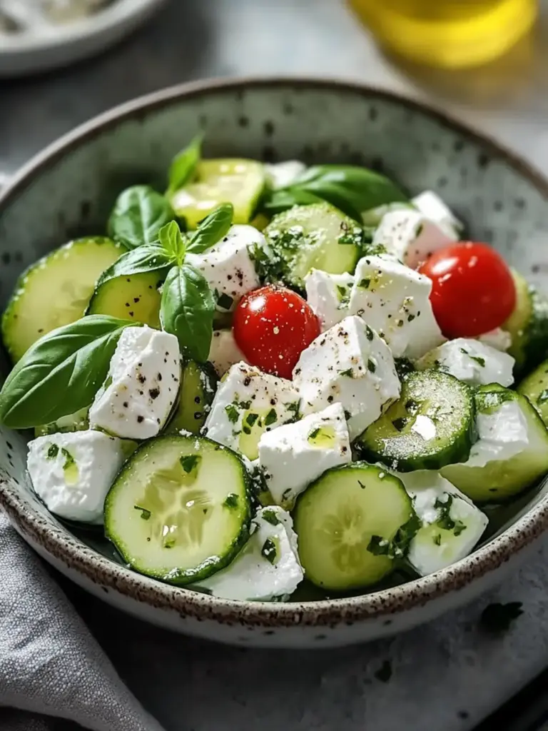 Mediterraner Gurken-Joghurt-Feta-Salat