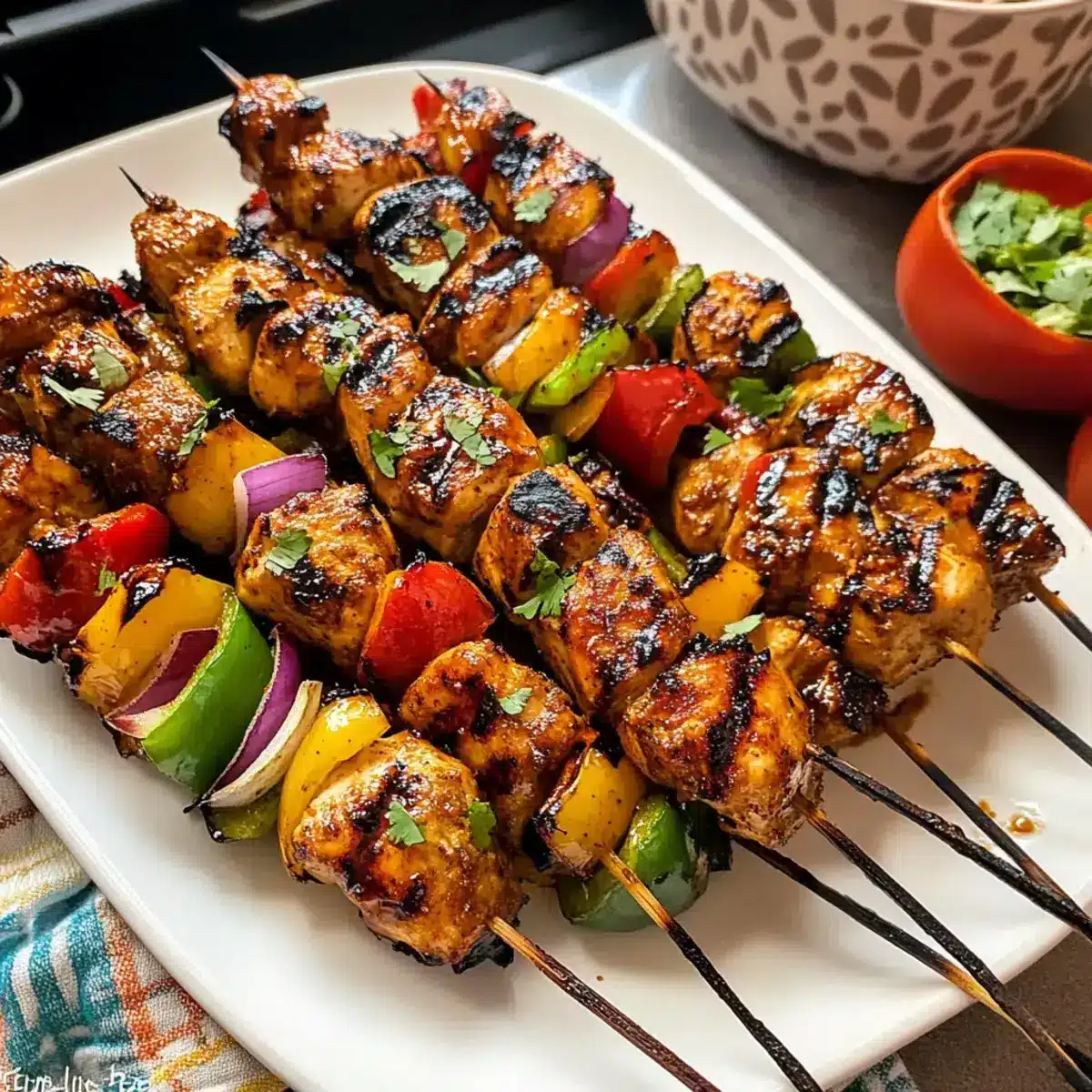 Mexikanische Grillhähnchen-Spieße