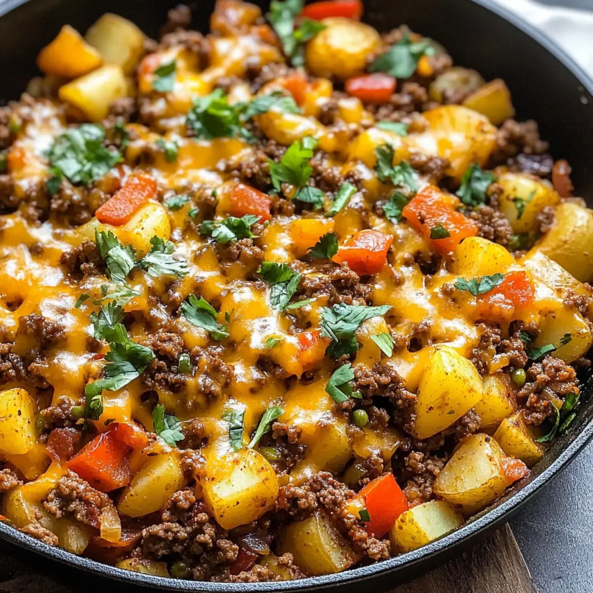 Mexikanische Rinderhackfleisch Kartoffel Pfanne
