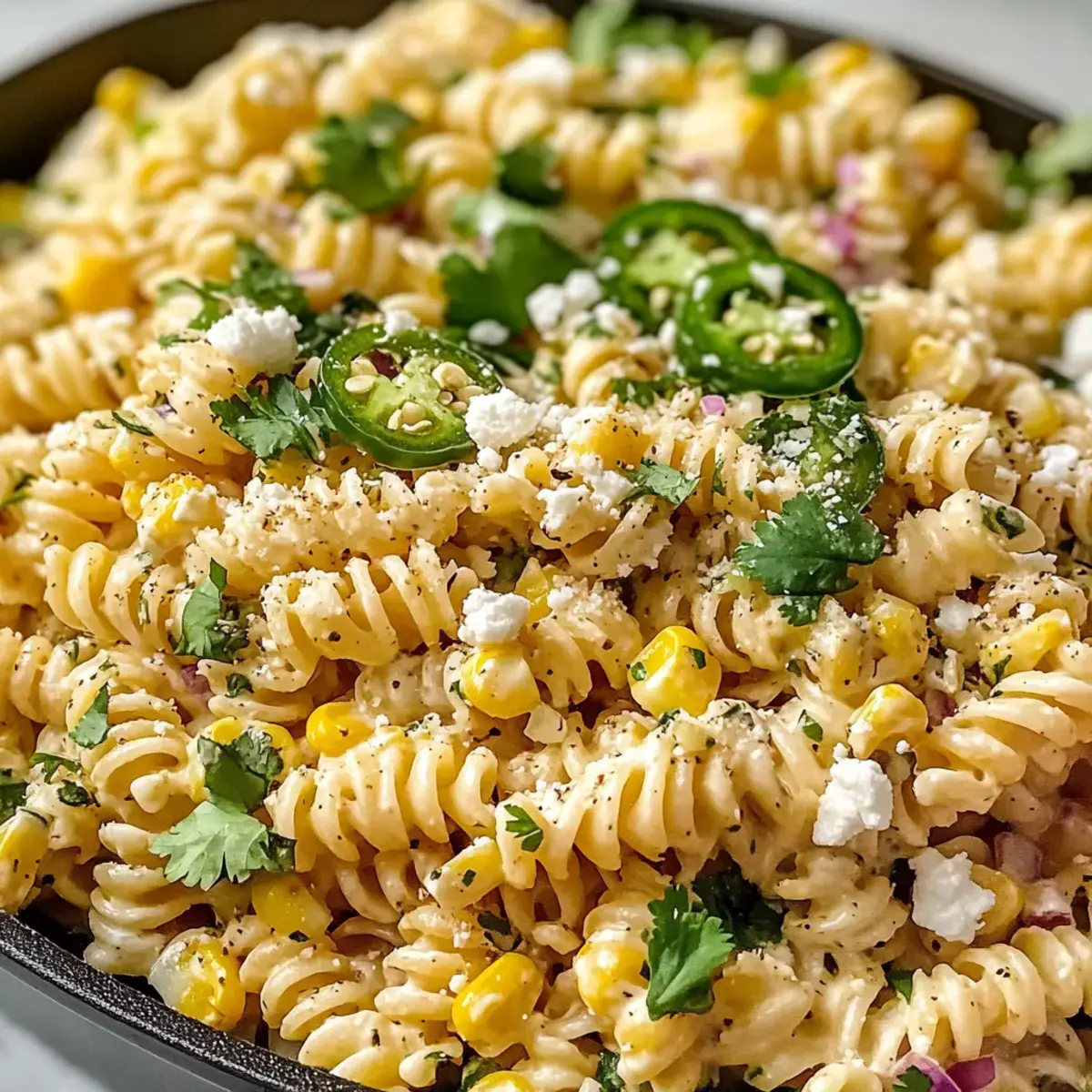 Einfacher Cotija Mexikanischer Stil Elote Pasta Salat 2 Mexikanischer Elote Pasta Salat