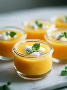 Cremige Mini-Kürbissuppen im Glas