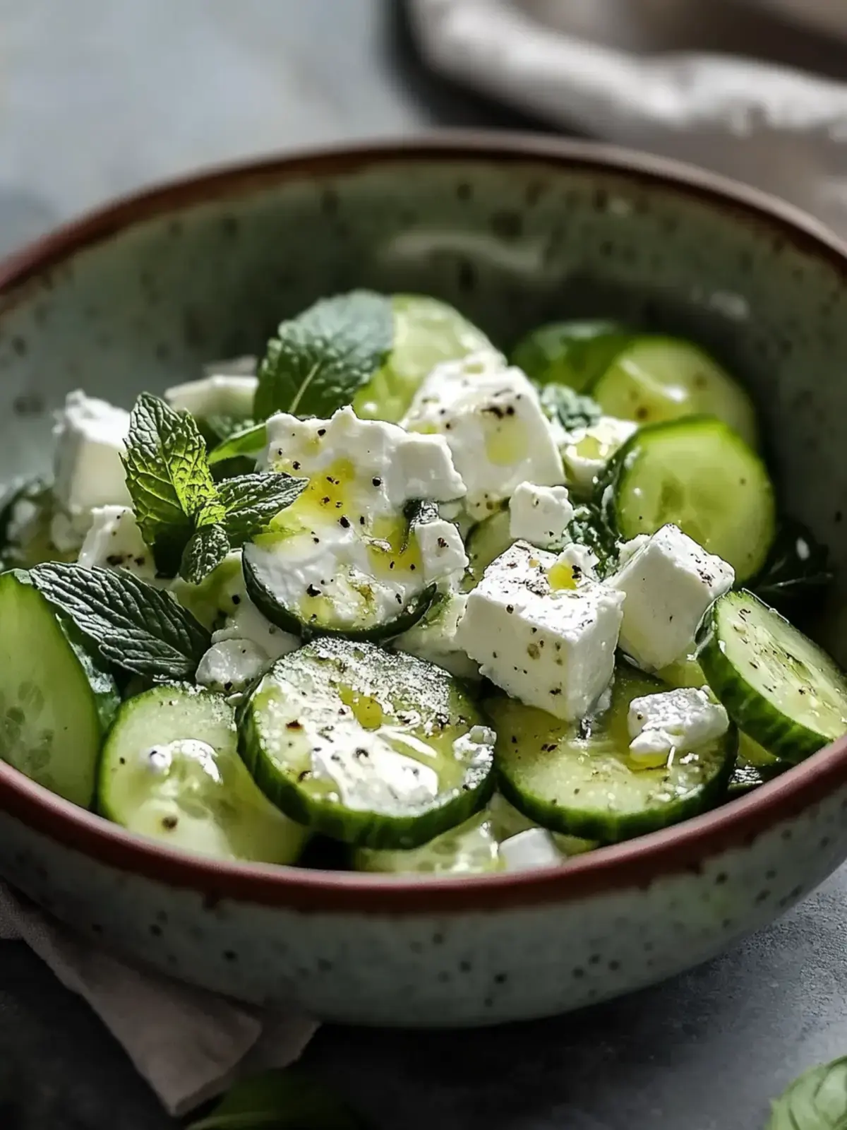 Mittelmeer Gurken-Joghurt-Feta-Salat