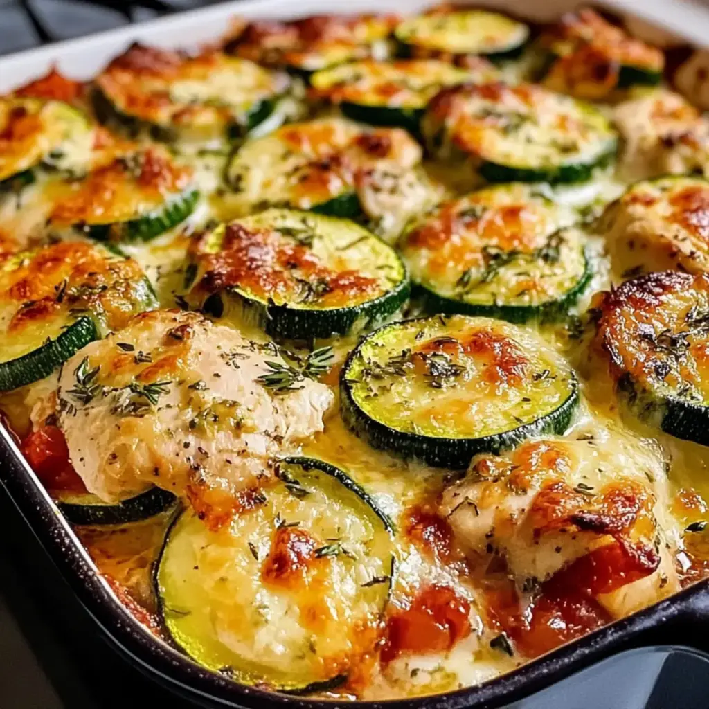 Mittelmeer-Hühnchen-Zucchini-Auflauf