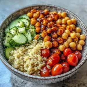 Mittelmeer Kichererbsen und Quinoa Power Bowl